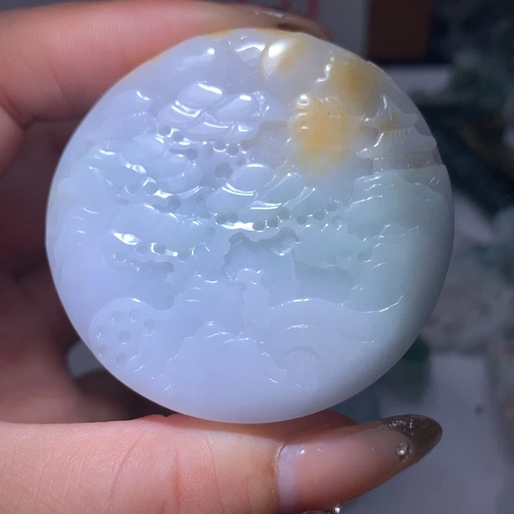 翡翠未镶嵌颈饰保真天然A货翡翠