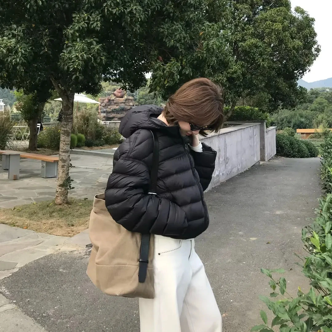 连帽短款排骨羽绒服女士2025冬季新款韩版女款保暖