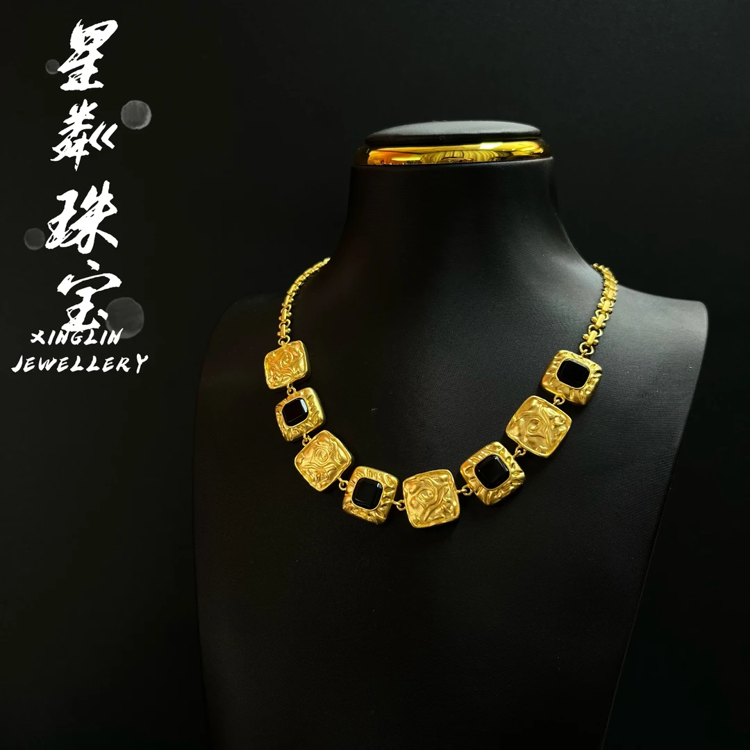 【复古符文钱币项链】足金999黄金5G时尚简约高级潮流时尚项链