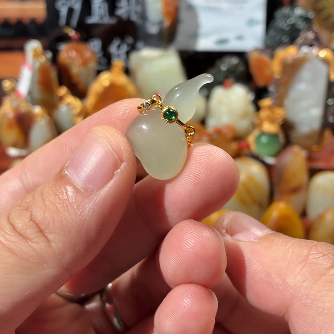 和田玉银S925镶嵌颈饰3.8g