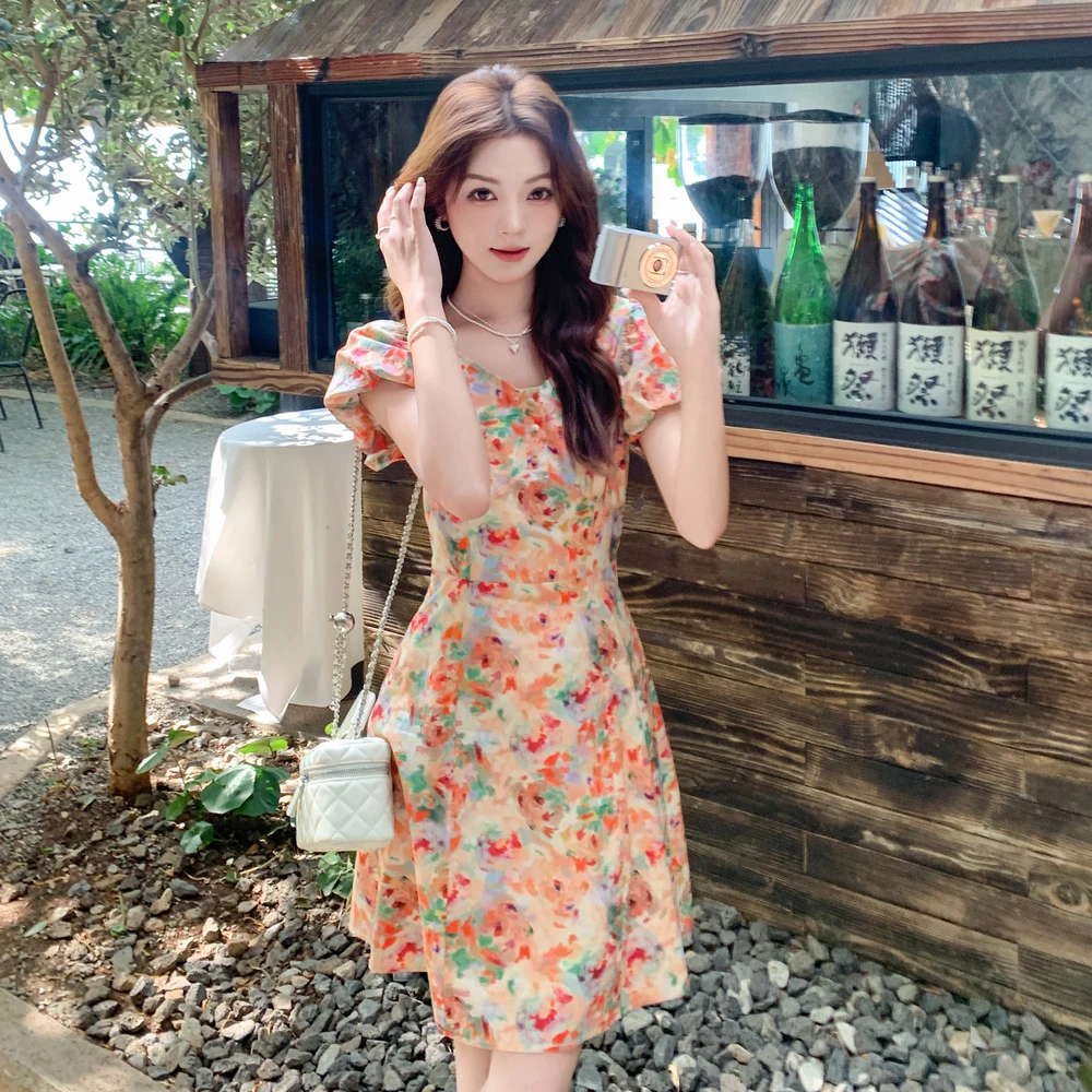 长裙碎花连衣裙法式夏季旗袍初恋显瘦小个子老钱风