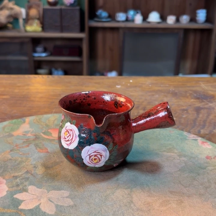 柴烧纯手工手绘陶瓷