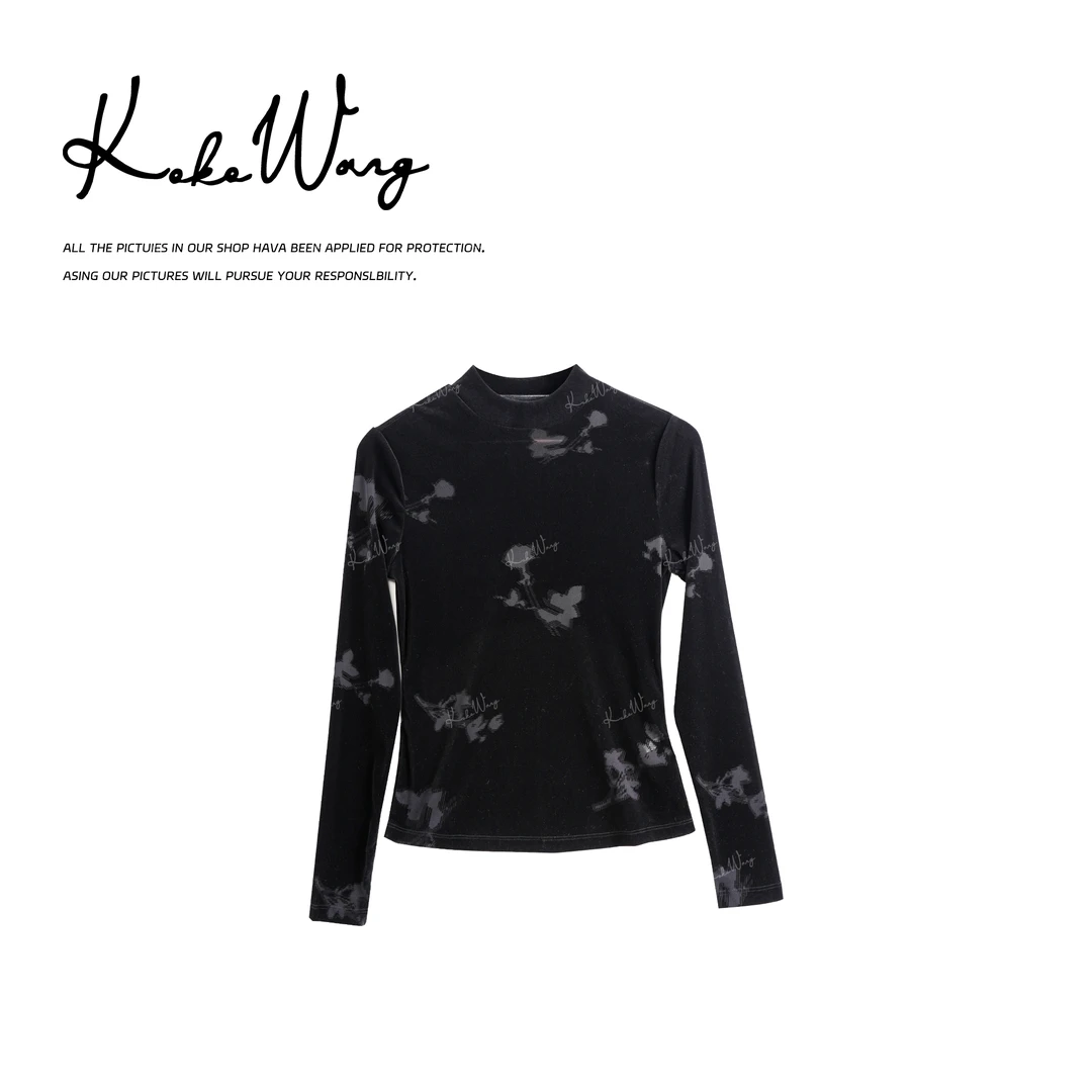 KOKO WANG 秋冬简约朦胧感暗提花修身显瘦时尚打底衫 N2885J27T49