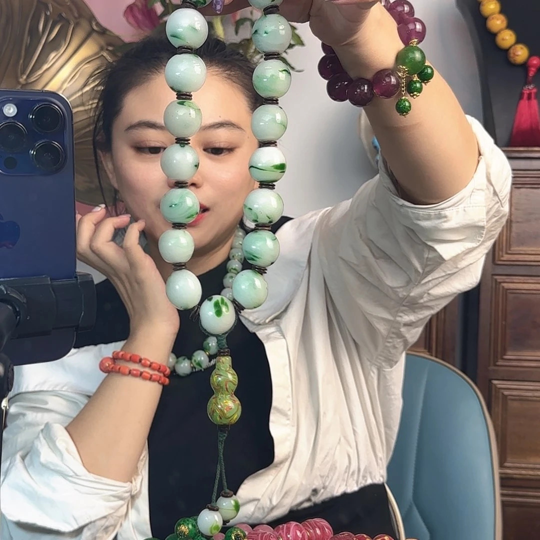 琉璃DIY玥*湾老琉璃18子手持