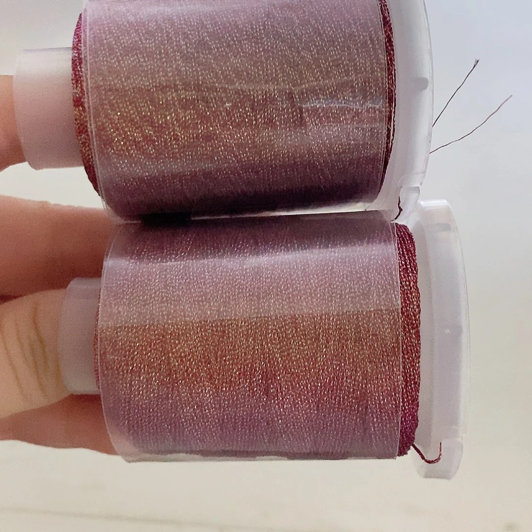 桃***酥腈纶3股加6股幻彩40克两卷酒红