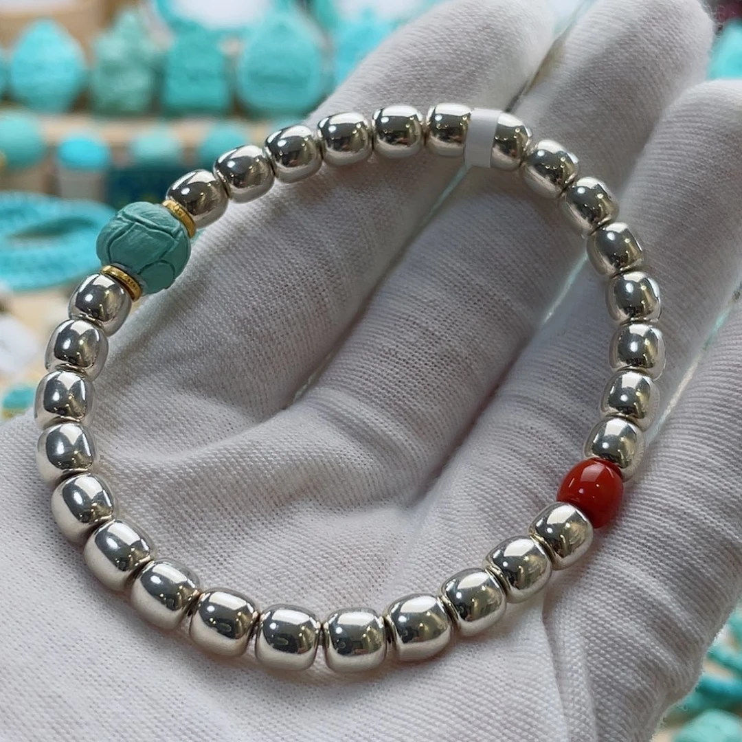 绿松石银S925镶嵌珠宝奇石6