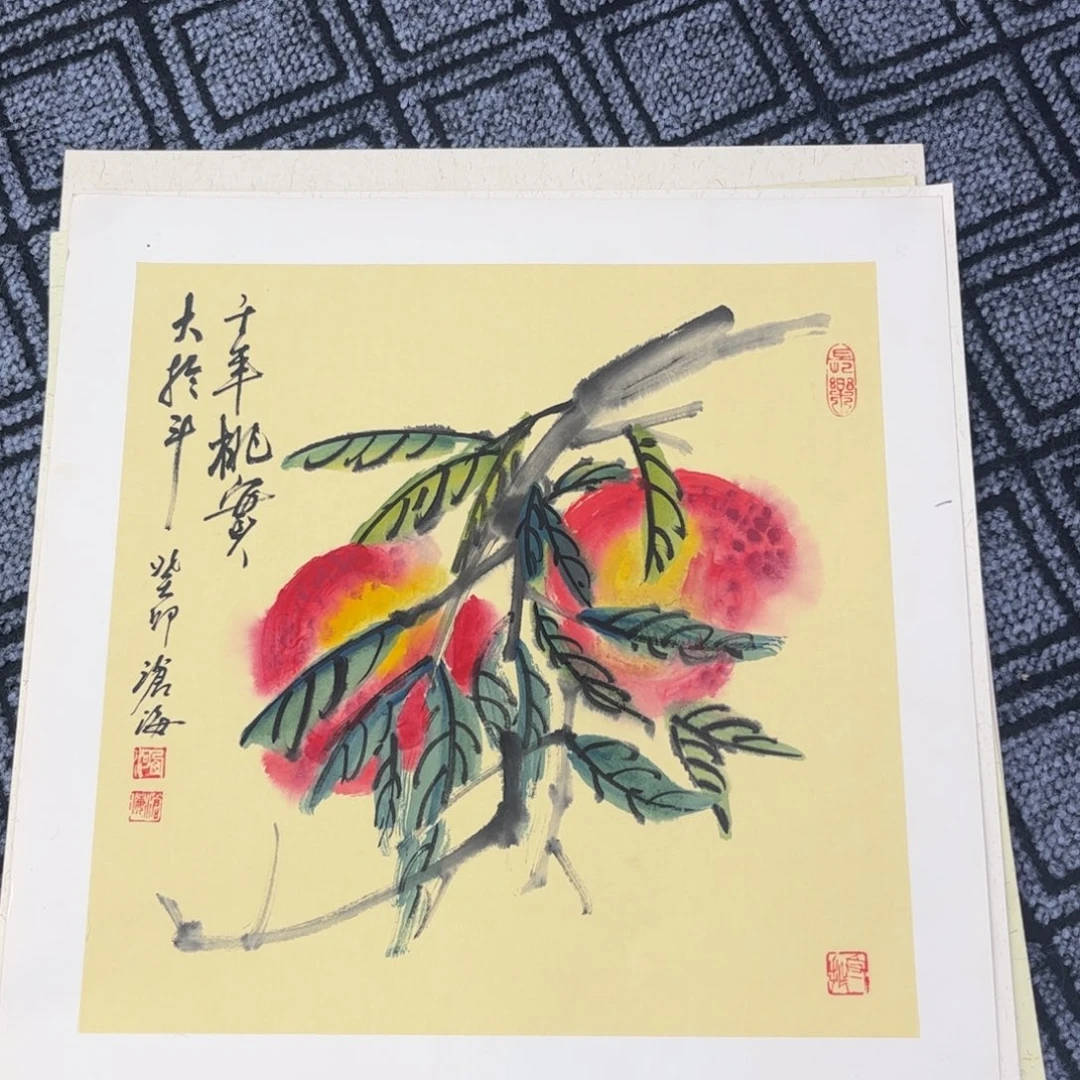 国画三尺斗方花鸟s