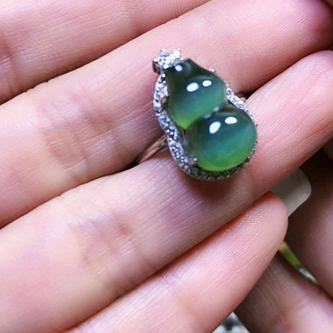 和田玉银S925镶嵌戒指