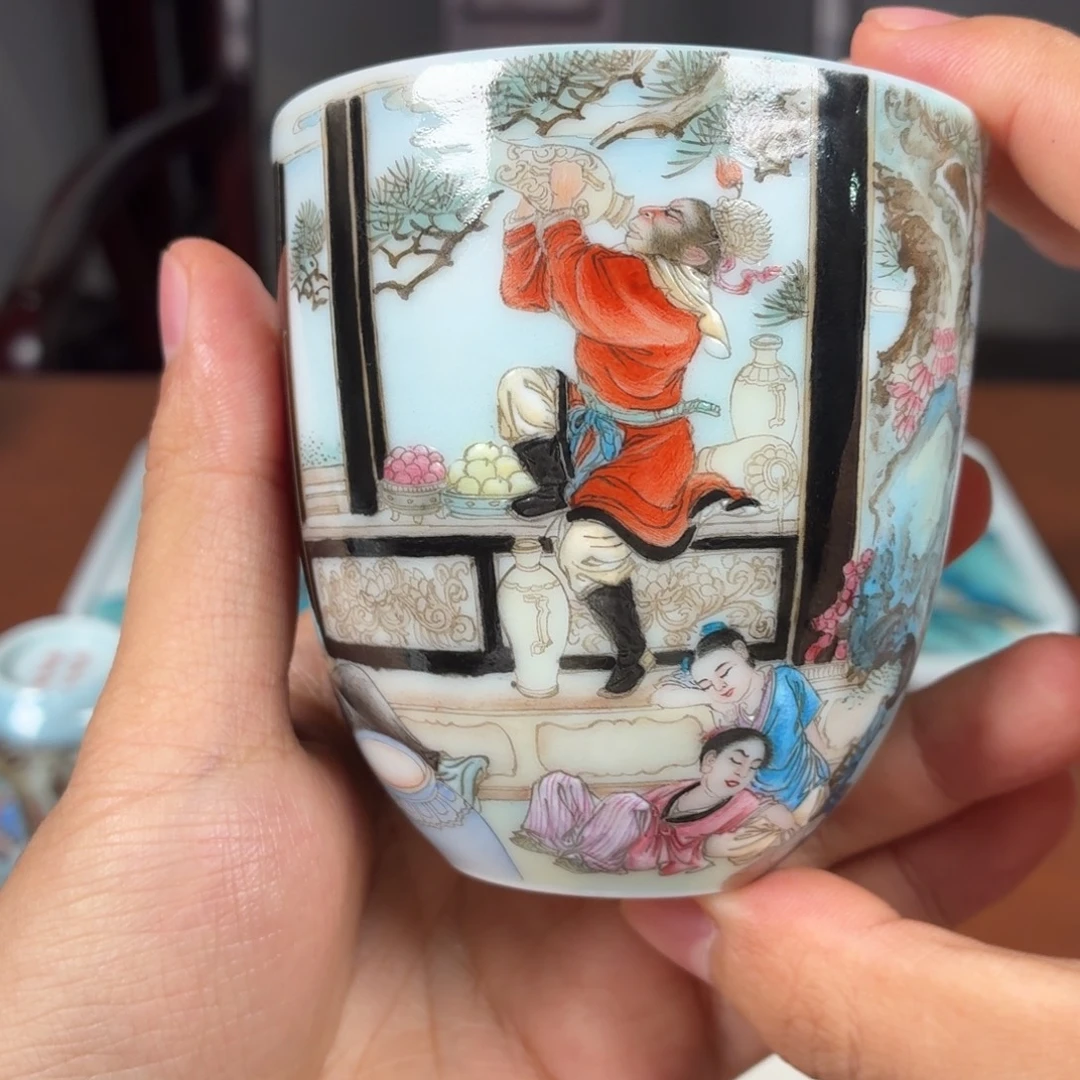 瓷杯子瓷姑娘景德镇陶瓷