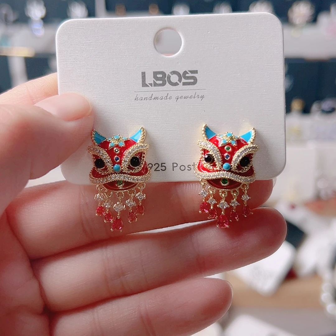 琉璃纯铜合金耳环的