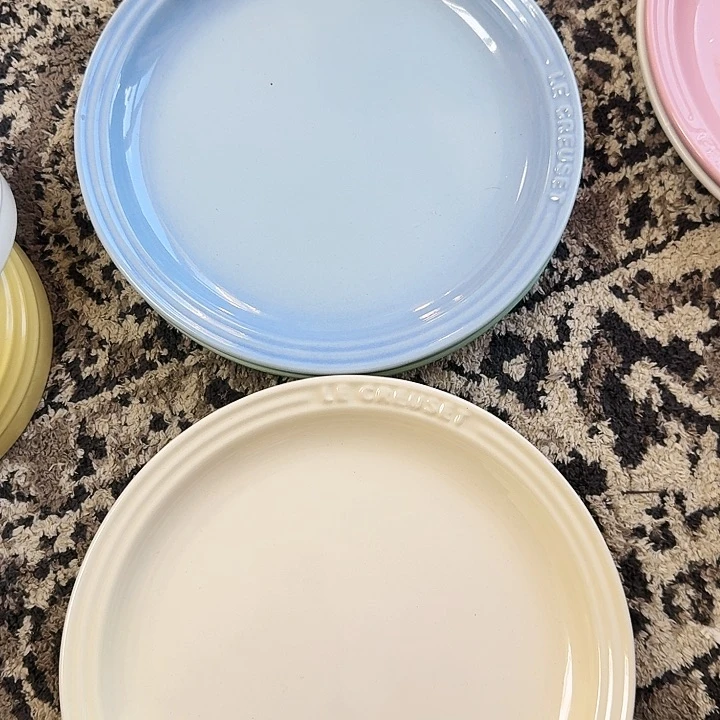 陶蓝色奶白色9寸平盘