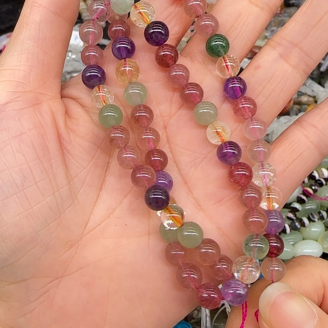 玛瑙/玉髓合金珠宝半成品水晶多宝6mm一条