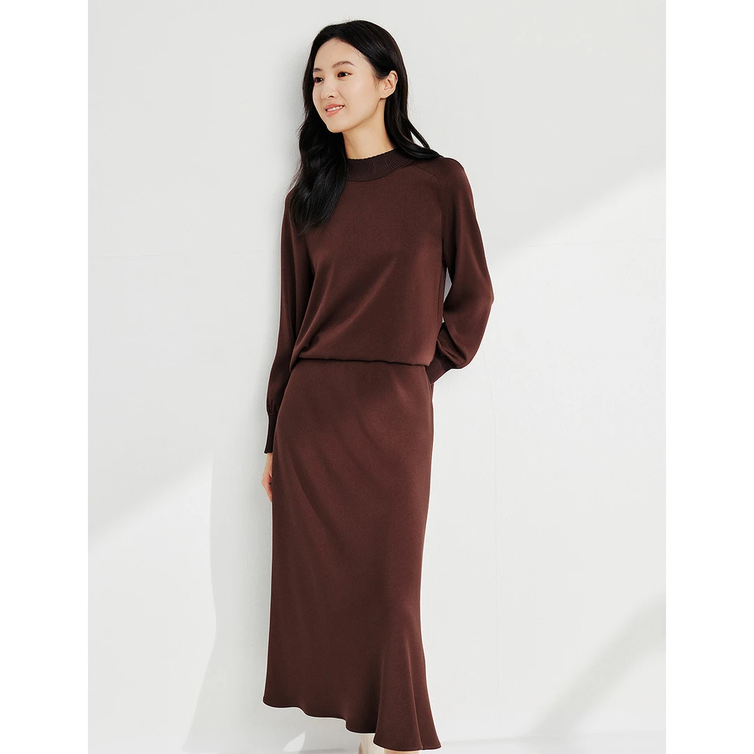 【众心专享价】【醋酸】2025年秋季新款纯色鱼尾裙气质优雅通勤半身裙