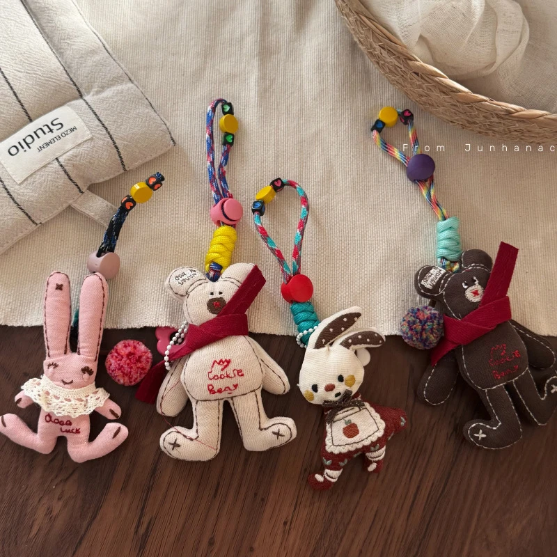 狂欢季消费券圣诞礼物粉色蕾丝兔甜美包包挂件可爱围巾小熊毛绒玩