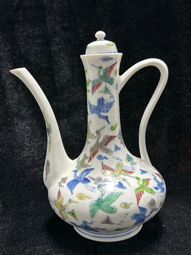 斗彩仙鹤纹 酒壶