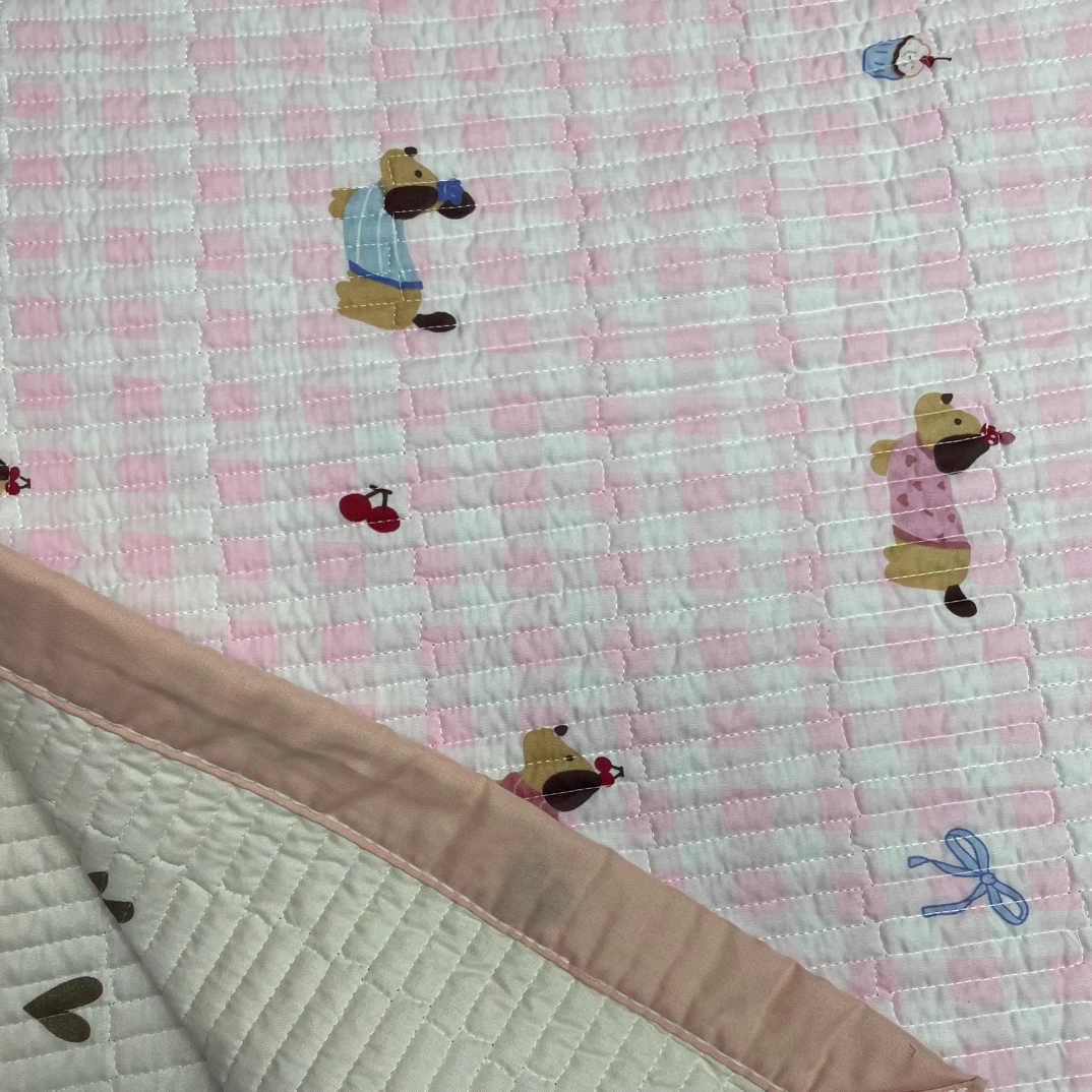 双面四季通用床盖卡通绗缝