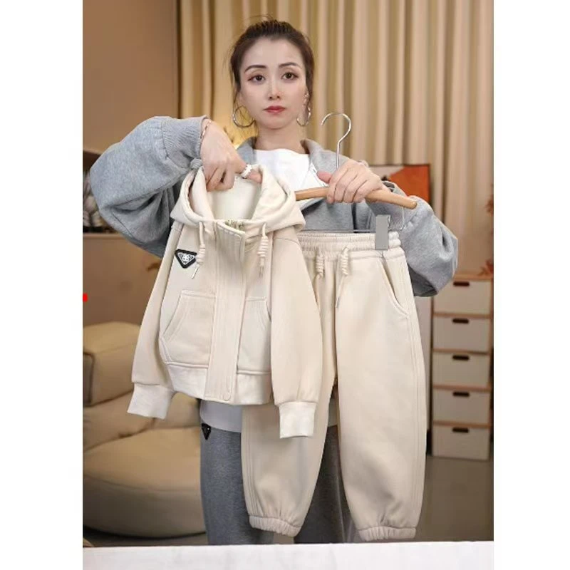 【清仓断码不补】【加绒加厚】中大童套装男女童外穿运动休闲韩版