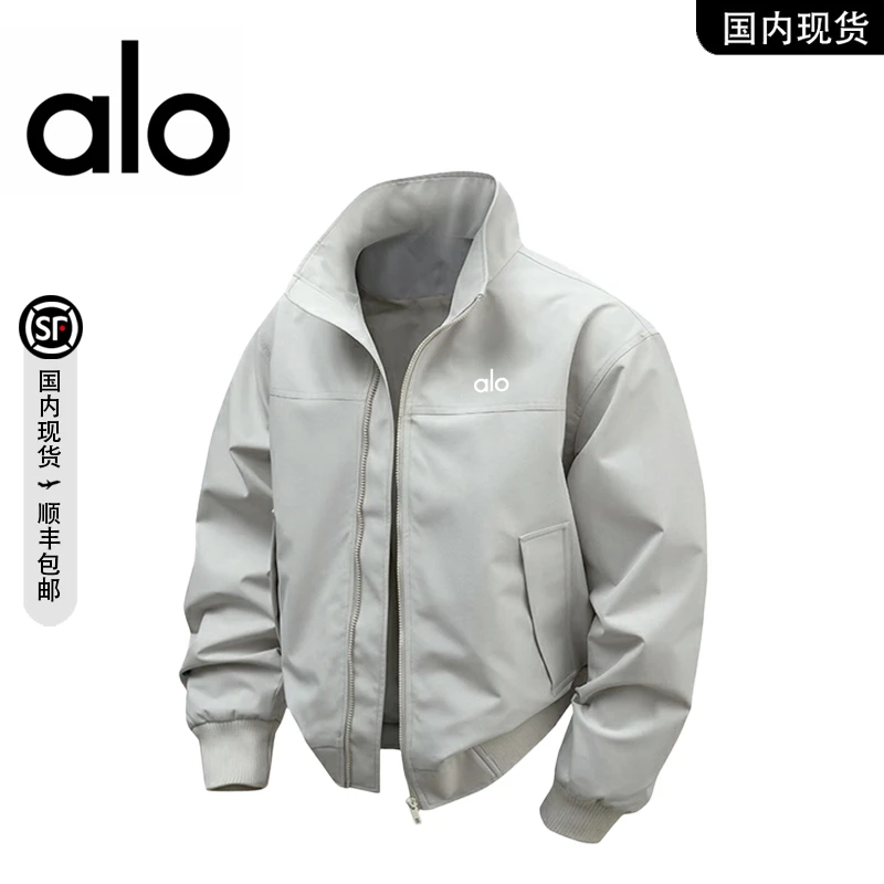【品牌现货撤柜】alo春秋美式新款潮流Clean fit飞行夹克外套男