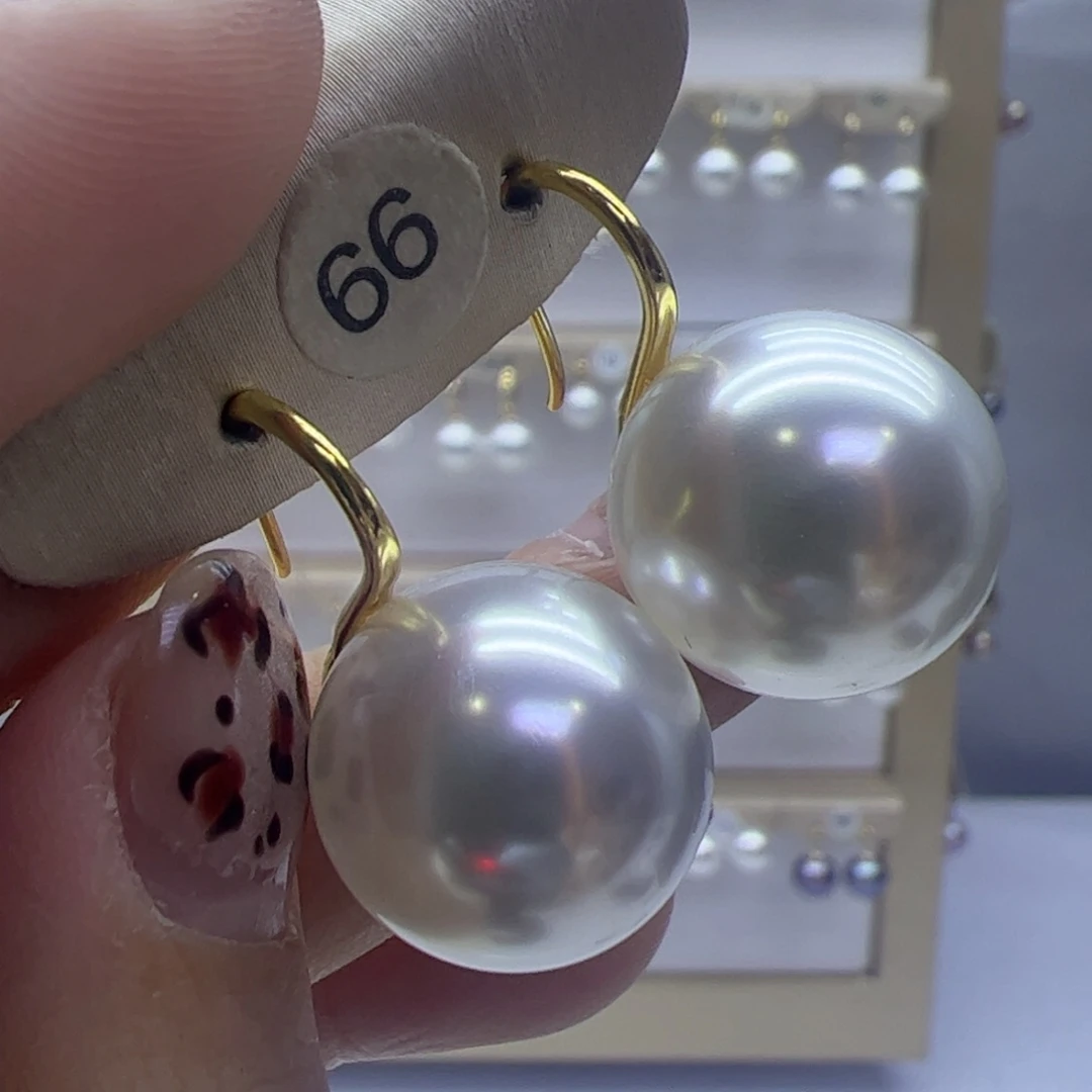淡水珍珠耳饰18K金镶嵌