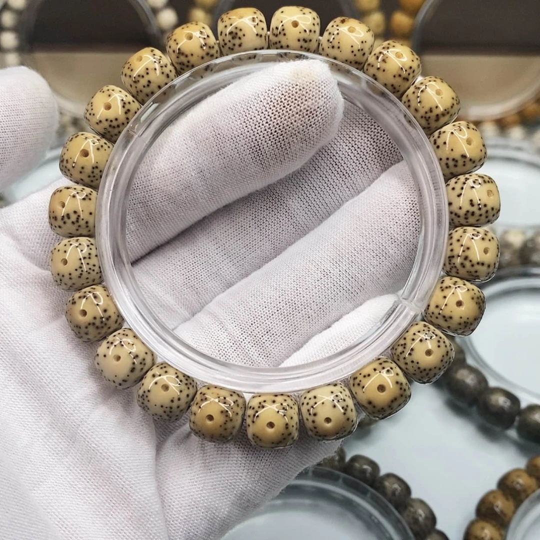 【闪购商品】手串星月菩提9×10一物一图原生态绿包白双留白福利