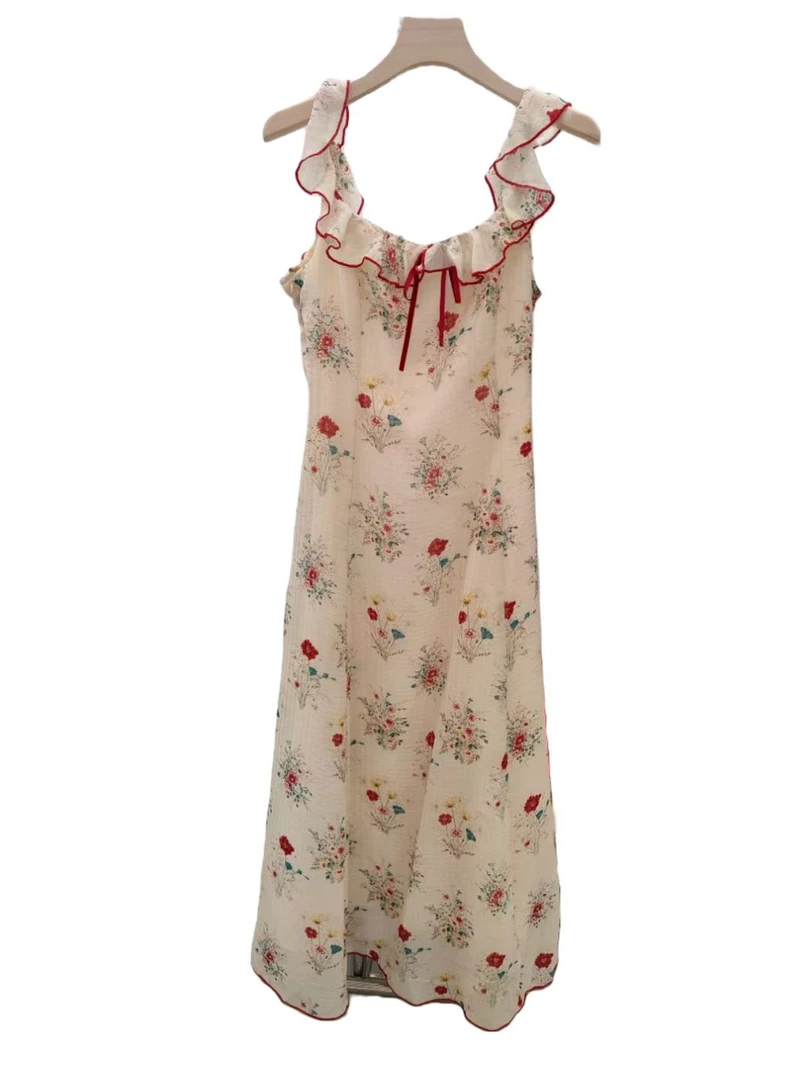 【星·Star】1221法式复古碎花连衣裙收腰显瘦气质吊带长裙夏季