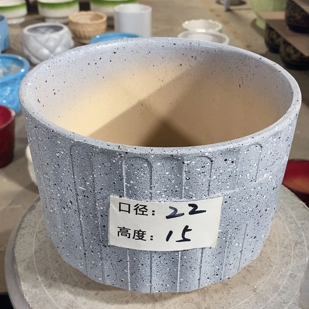 【闪购商品】陶瓷微瑕花盆-026-1个灰