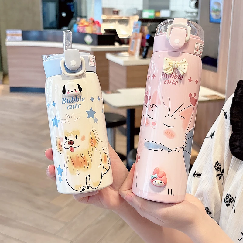 可爱儿童吸管保温杯2025新款小学生上学专用水杯小巧便携喝水杯子