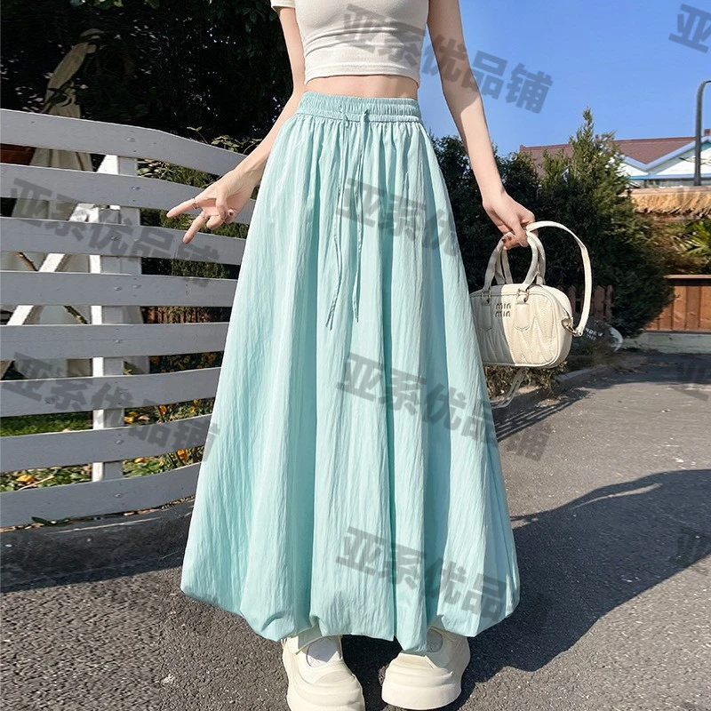 半身裙春夏显瘦花苞裙女伞裙新款时尚蓬蓬显瘦遮肚子藏肉连衣裙