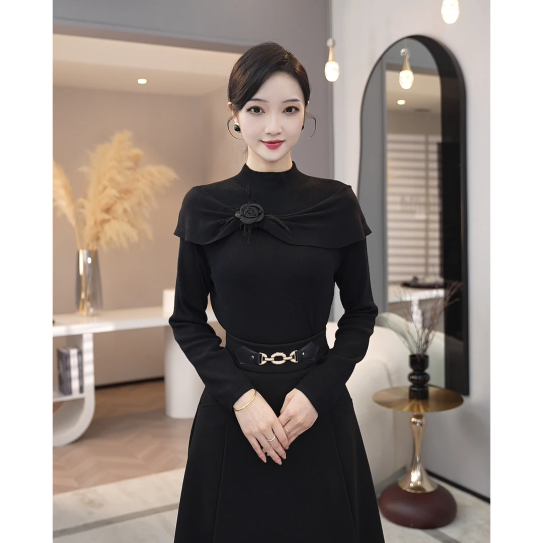 2025秋冬新款【JR-14】含绵羊毛老钱风可外穿精致打底针织衫上衣女