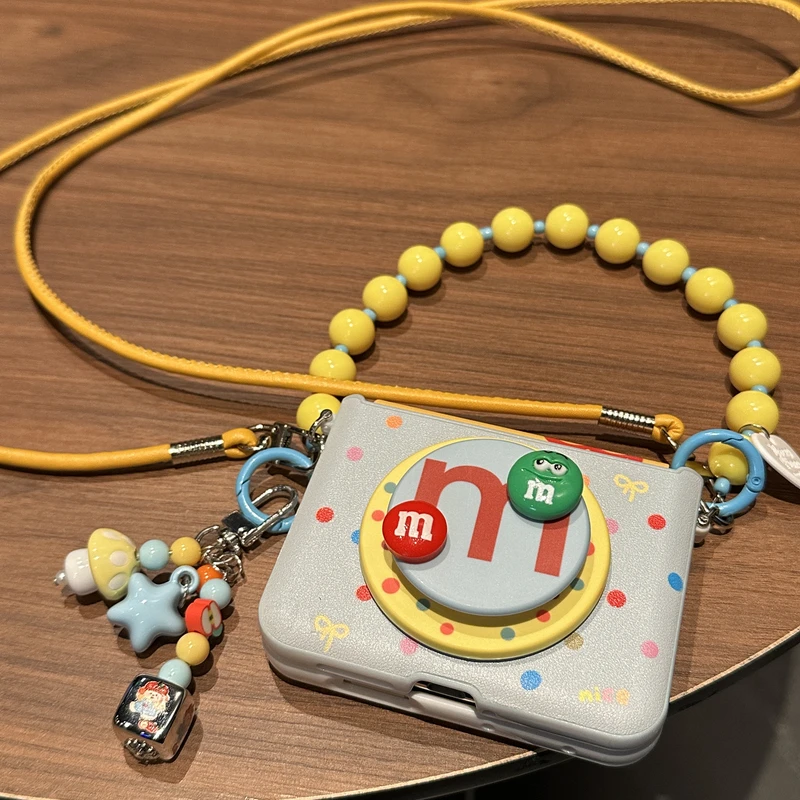 彩色M豆磁吸斜挎挂绳适用华为purax手机壳典藏版pocket2小米mixfl