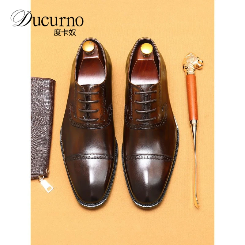 2025新款高端三接头牛津鞋痞帅高级感工作网红一脚蹬男鞋