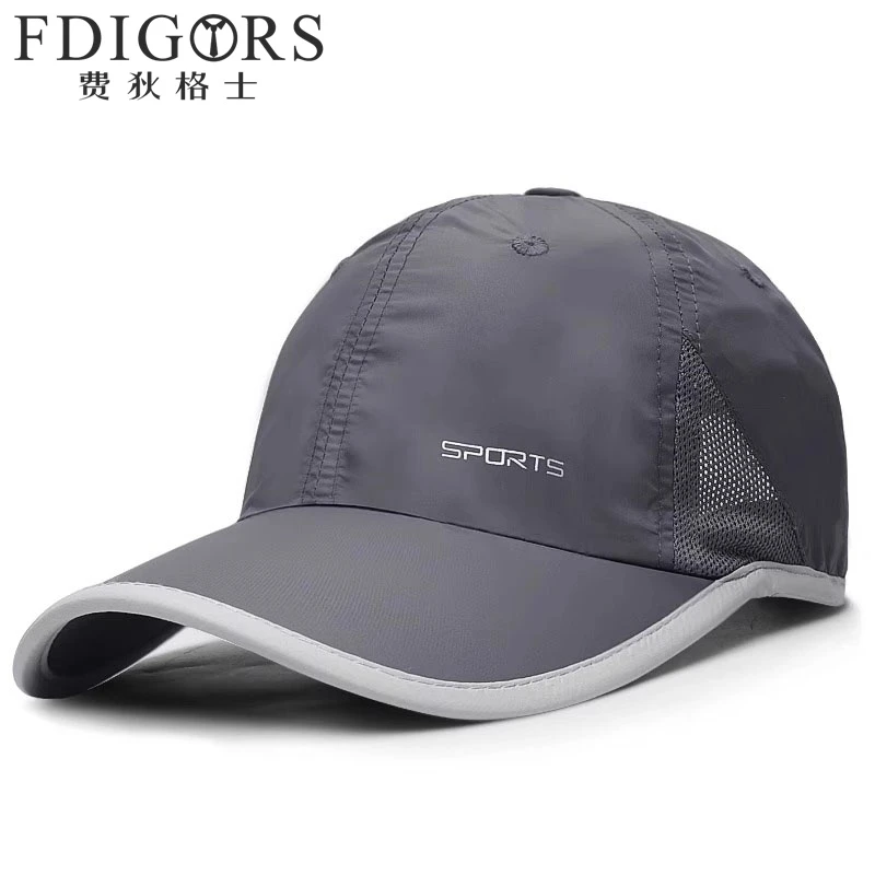 FDIGORS帽子男款夏季软顶透气刺绣拼色户外鸭舌帽网眼速干棒球帽