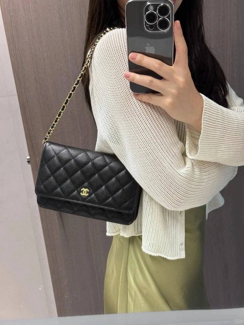 99新 Chanel/香奈儿 发财woc黑金荔枝牛/99新/优选
