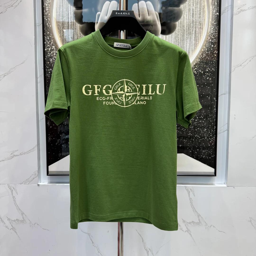 【GF短袖】新款夏季潮流休闲时尚男士圆领短袖百搭半袖商务轻奢2553