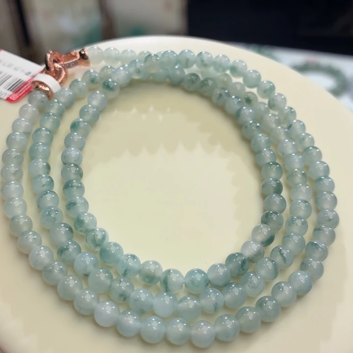 翡翠未镶嵌手链冰胶蓝飘卡5