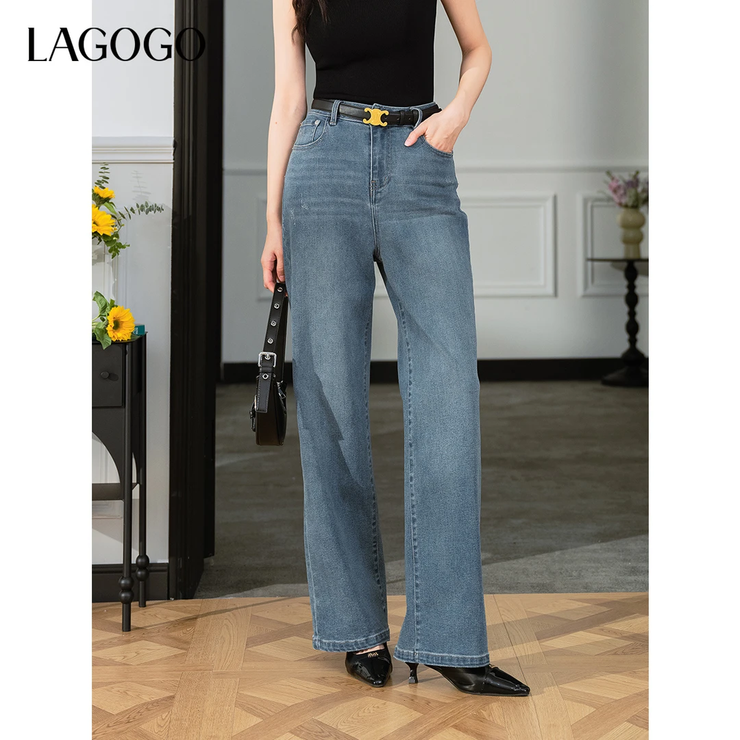 【新东方专属】lagogo2025新款宽松舒适显瘦通勤牛仔裤女OANN531G09