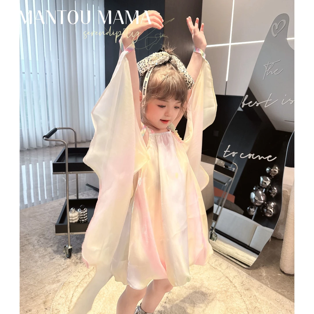 【馒头家】【现货】幻彩渐变连衣裙女童夏季小众设计感清凉背心裙