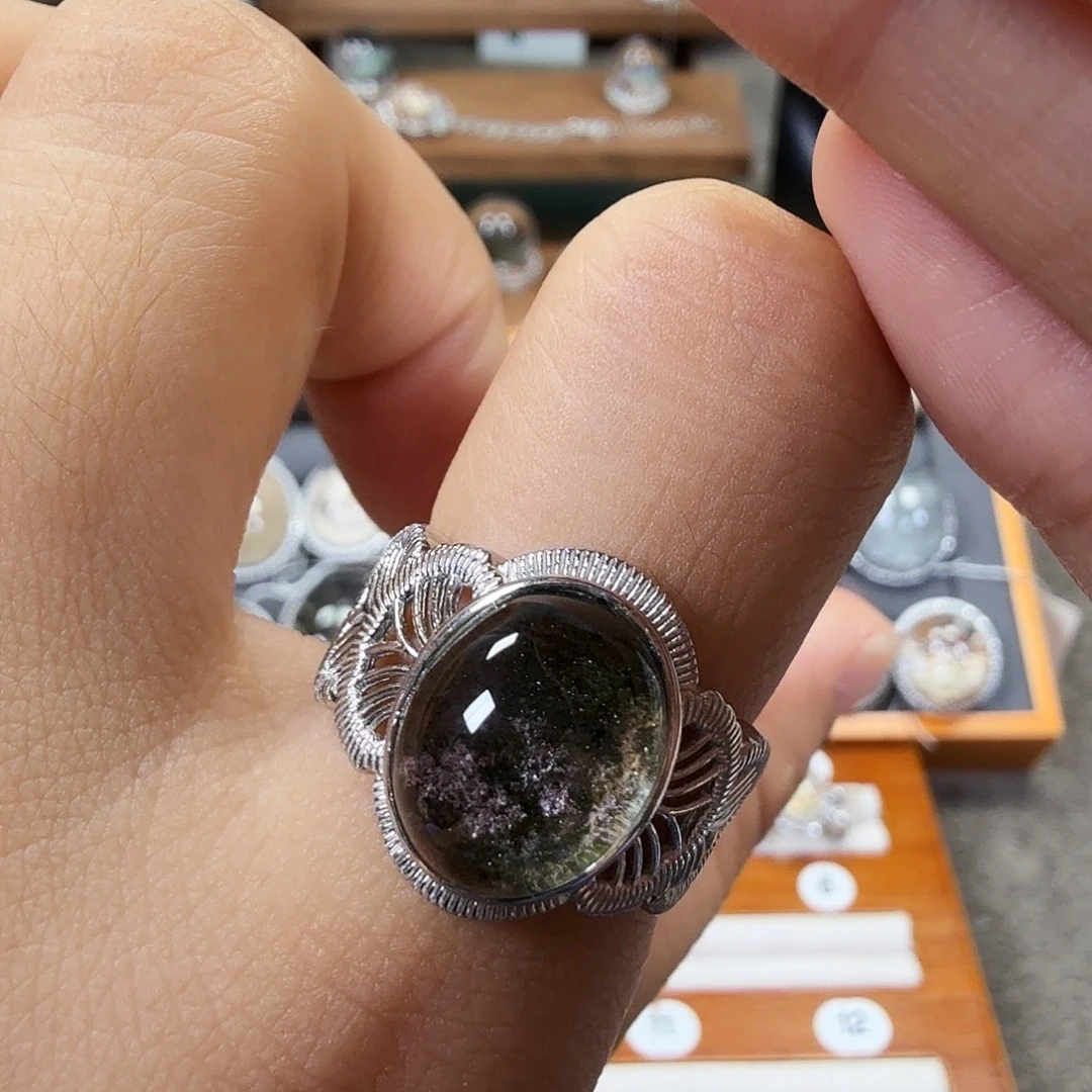 银S925镶嵌戒指水晶