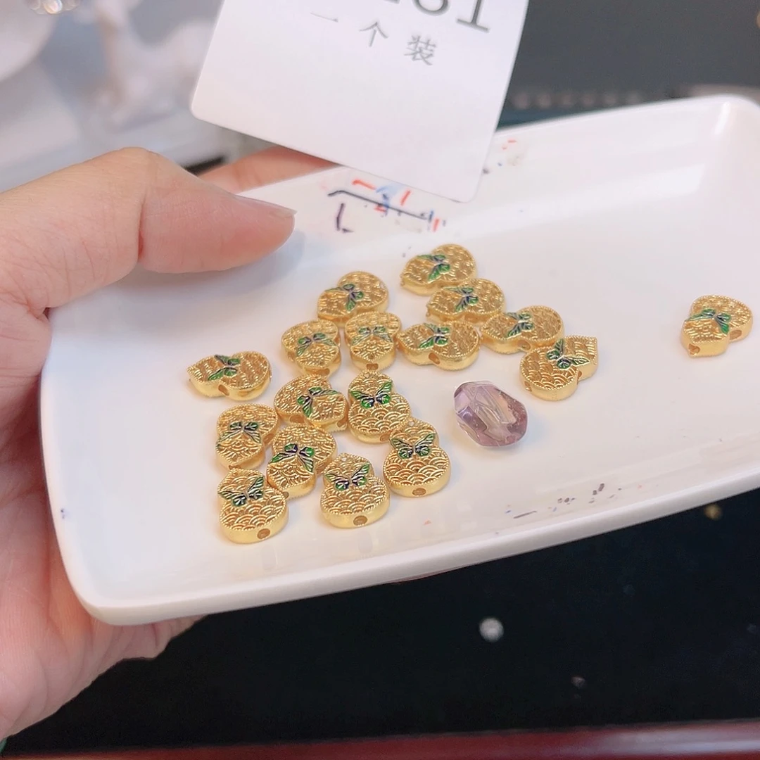 水晶珠宝半成品银S925镀金镶嵌161