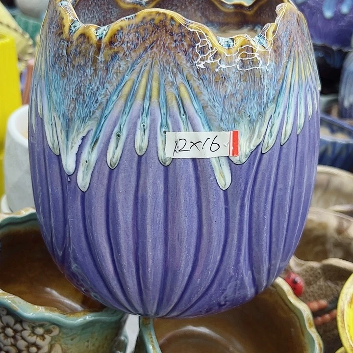 多肉绿植陶瓷花盆9.9包邮，有孔