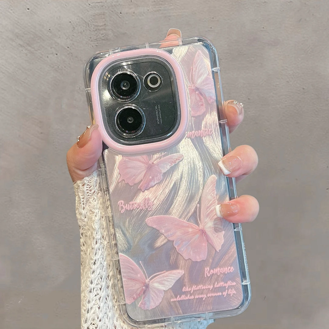 适用于vivoy200手机壳V2343A新款女清新蝴蝶全包防摔高级感保护套