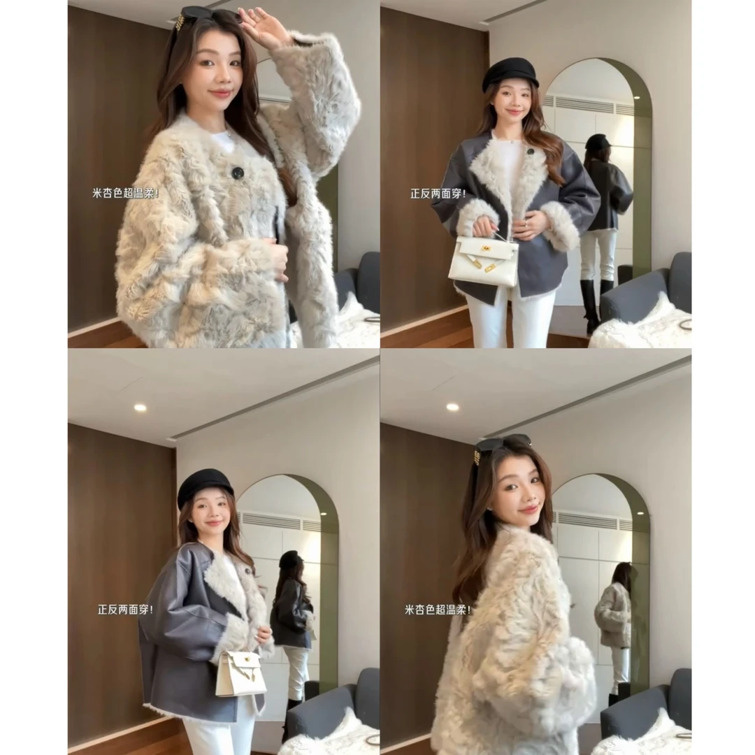 【暖冬韩流】外套仿大衣冬季小香风外套女显瘦是上宽松款外套女