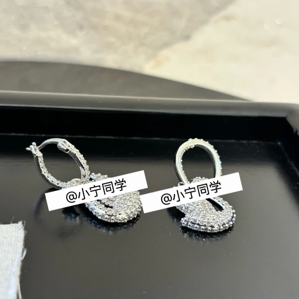 铜合金合成锆石耳饰 白天鹅耳环EH3199