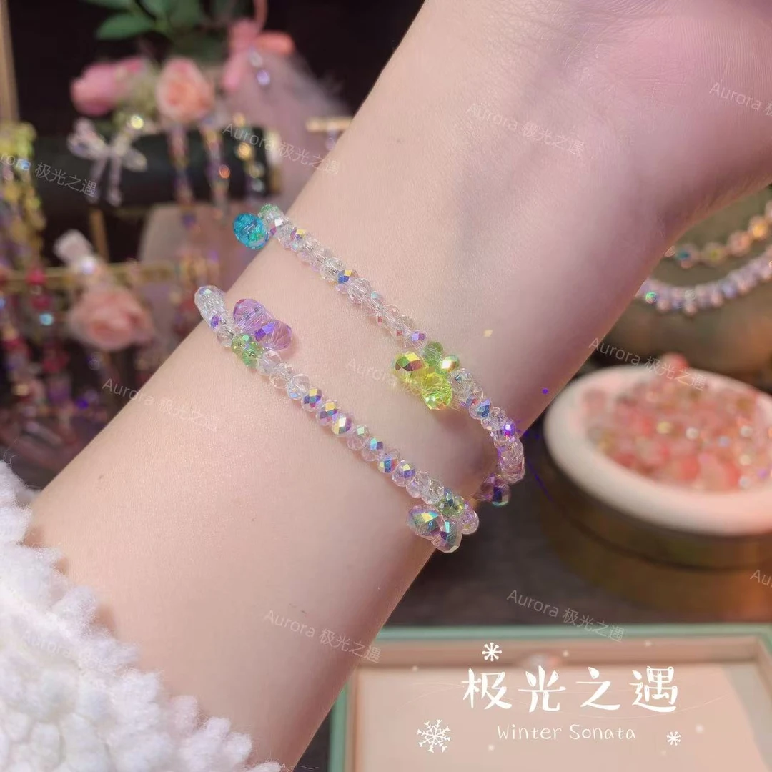 非金属仿水晶手链 彩色樱桃手链