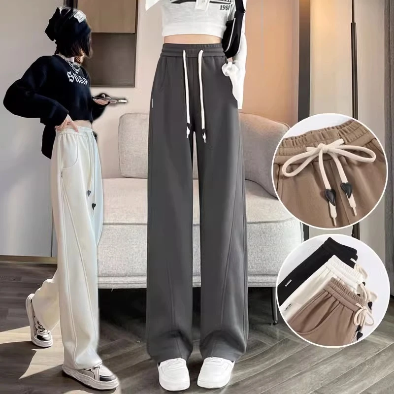 高中生香蕉新款运动裤女秋季学生休闲直筒卫裤中学生初中生裤子