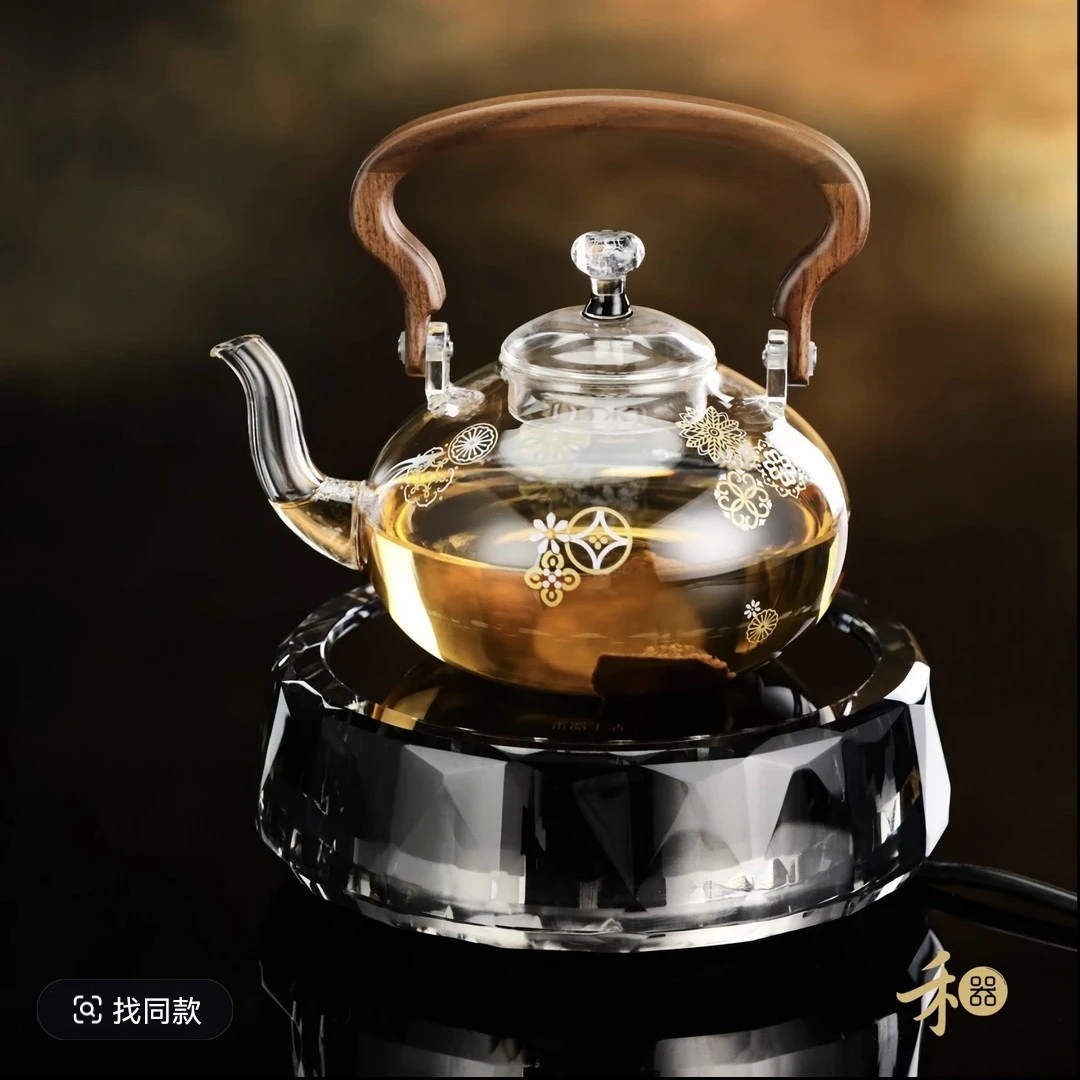 禾器皮球花 朗月壶 高硼硅 耐热玻璃烧水壶 建议容量：800ml 耐热