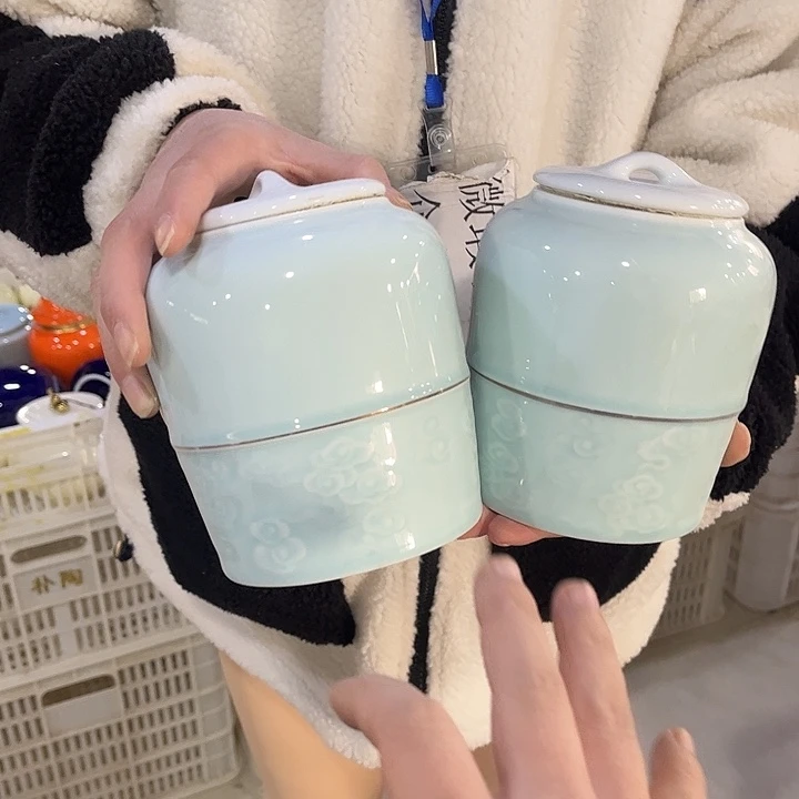 摆件陶瓷茶叶罐密封罐家用