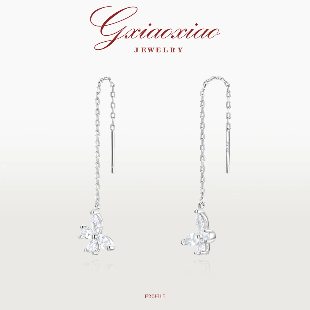 G XIAOXIAO 镀K金 【蝶栖星河】时尚气质简约百搭简约耳环 F20H15