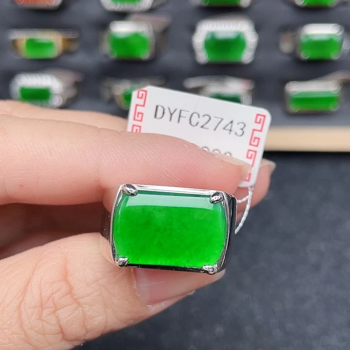 翡翠戒指银S925镶嵌呜***?编号2743没运费险