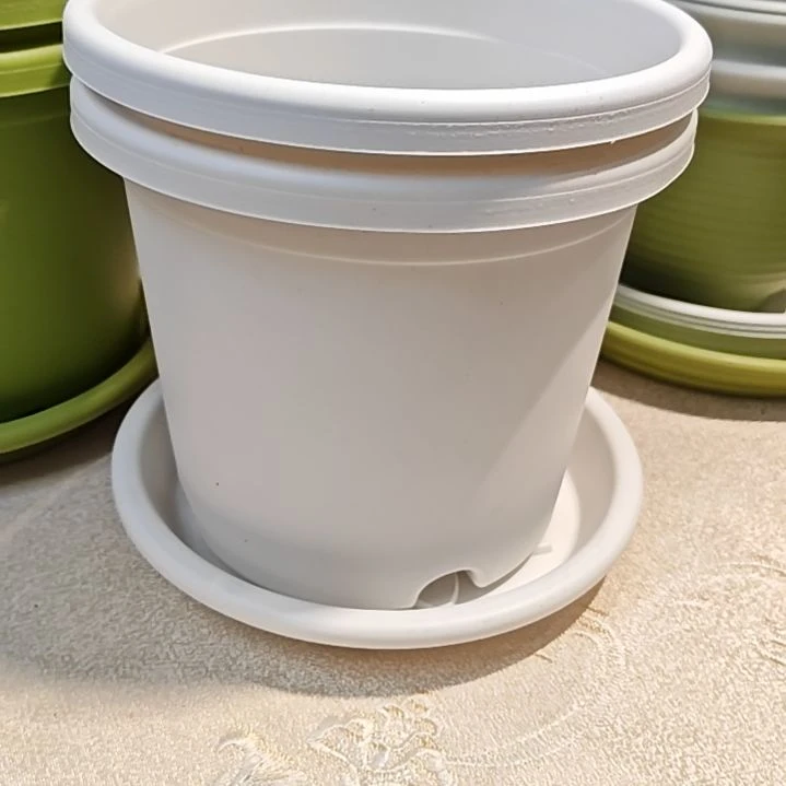 树脂四季盆外口径17，白色带托10个